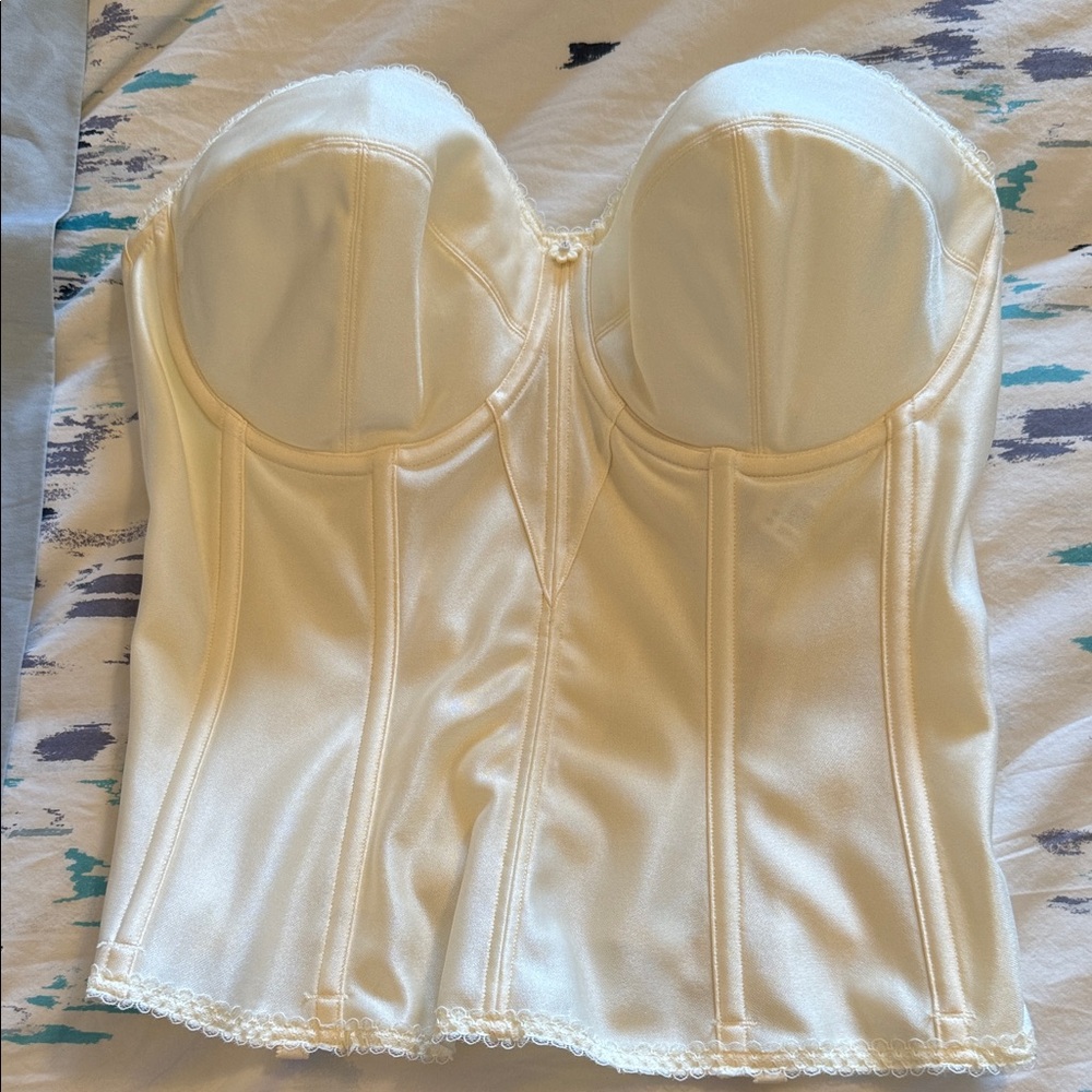 Dominique Cream Satin Bustier